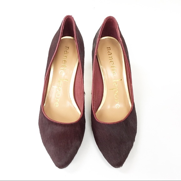 Nanette Lepore ‘Play Me’ Pump Wine Calf Hair 7.5 - Picture 5 of 16